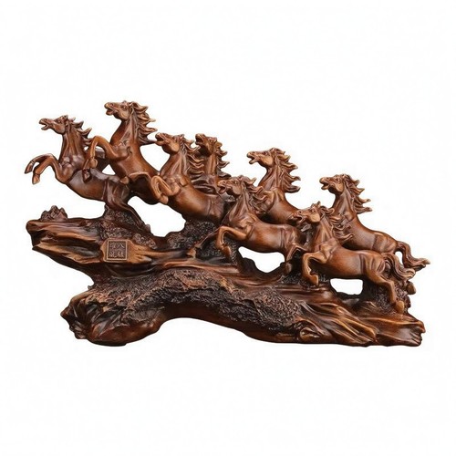 Rearing horse sculpture carved - sculpture,