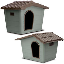 Outdoor Indoor Plastic Dog House Pet Kennel Shelter for Small Medium Size Dogs