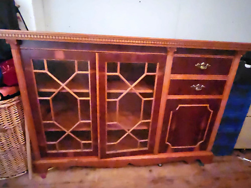 Wood glass brown - &, sideboard