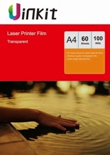 A4 Overhead Projector Film OHP Film Clear for Laser Printer Uinkit - 60 Sheets