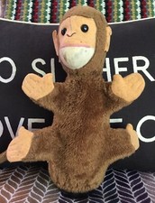 Old Vintage Straw Filled Head Monkey Animal Toy Puppet 10” Tall