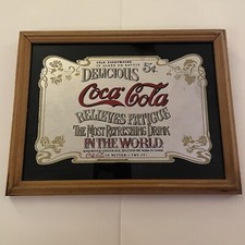 Vintage Retro 1970's 70’s Original Coca Cola Advertising Mirror Art