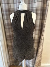 Topshop Size 8 Brown And Gold