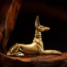 Brass egyptian dog - egyptian, statue