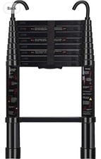 Aluminum Telescoping Ladder Portable Extension Hook Folding Anti-Slip Loft 2.6M