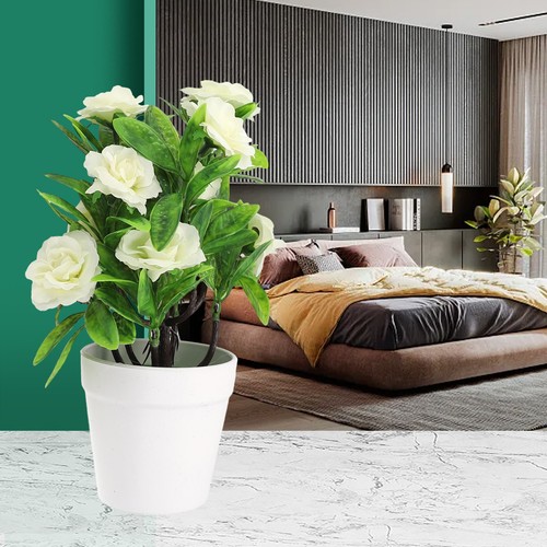 Plants pot artificial rose - in,