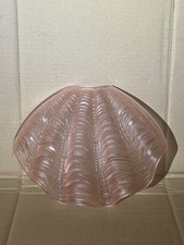 Vintage 1930s Clam Shell Art Deco Glass Wall Light Shade Odeon pink