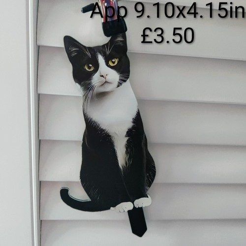 Black white sitting cat flat - black,