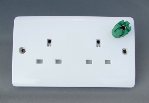 Silver plated twin socket - plated,