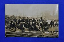 RP POSTCARD ENGLISH WORKMEN COLD WEATHER EARLY C20 MUD CLOTH GAITERS LEGWRAPS