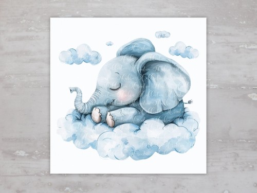 Nursery sleeping baby elephant - nursery,