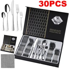 30X Cutlery Dinner Set Stainless Steel High Grade Tableware Fork Tea Spoons Tool