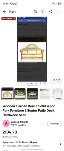 Wooden garden bench solid - wooden,