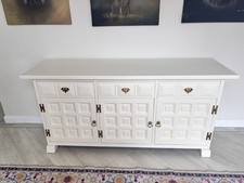 Younger Toledo Oak  3 door & 3 drawer  Sideboard. Painted in F&B new white ? 