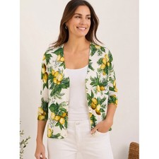 Talbots Lemon Print Cardigan L