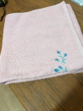 Pink Bath Towel With Floral Design