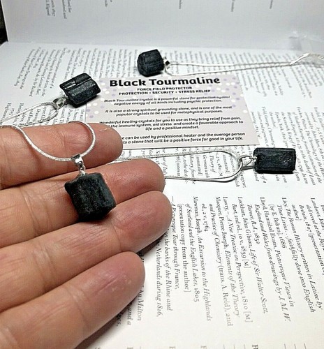 Tourmaline pendant raw - raw, schorl