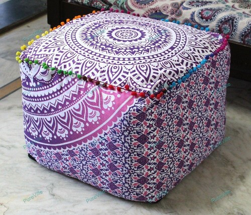 Hippie gypsy pouf ottoman - hippie,