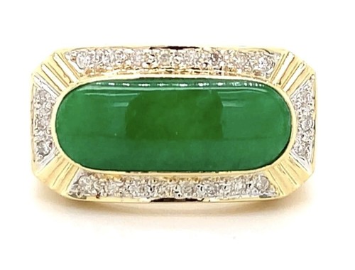 Men vtg oval saddle jade - vtg, &