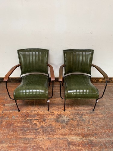 Pair green leather - of,