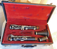 OLD SIGNED CABART PARIS EZYPLAY WOOD WOODEN CLARINET IN CASE - MOUTHPIECE ABSENT