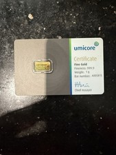 1g Umicore Fine Gold Bar 999.9
