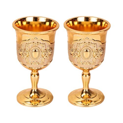 Pair retro metal chalices - pair,