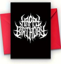 Death Black Metal / Alternative Happy Birthday card Spiky Emo Rock Goth Greeting