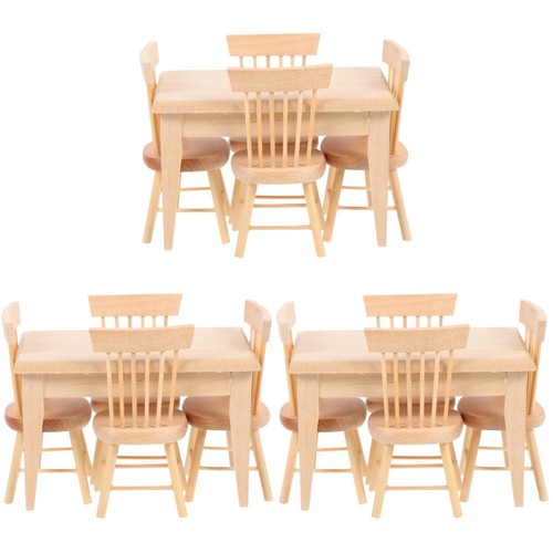 Khaki miniature wooden dining - miniature,