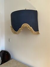 A Silk Upholstered Blue and Gold Bed Canopy Crown 62cm wide Professionally Made