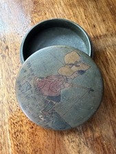 Vintage Small Round Wooden Box