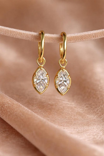 Marquise cut diamond hoop - marquise,