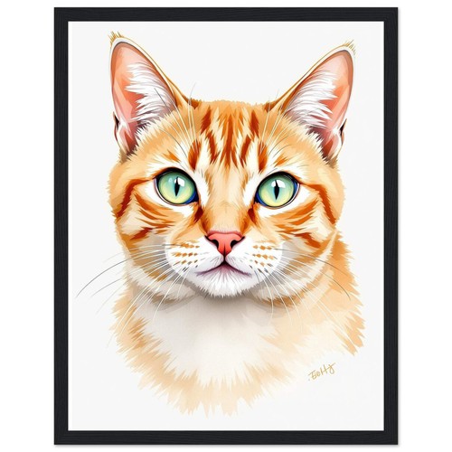 Ginger tabby portrait wall art - tabby,