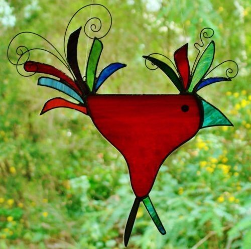 Handmade stained glass rooster - handmade,