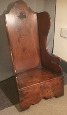 Beautiful Example Antique Mahogany Georgian Child's Rocking Lambing Chair c1820s