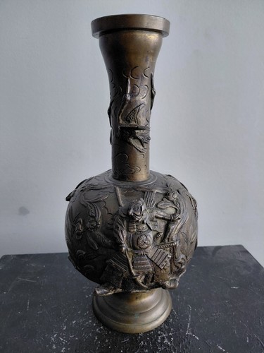 Antique japanese bronze - antique, vase