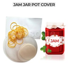 Jam Pot Covers 1lb 2lb Jar Preserves Pack 24 Wax Discs, Plus Labels, Cover, Band