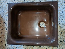 Vintage 1970-80’s Separate Single Bowl Sink and Drainer Set - Brown