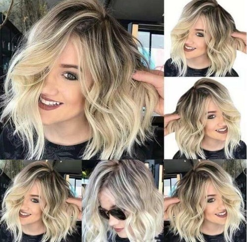 Women ladies bob wavy hair - wavy,