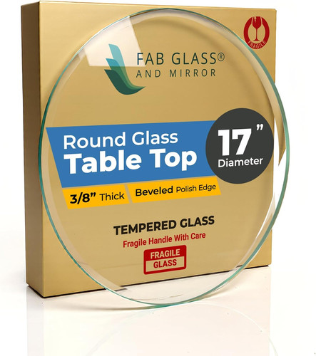 Round tempered glass table - 17",