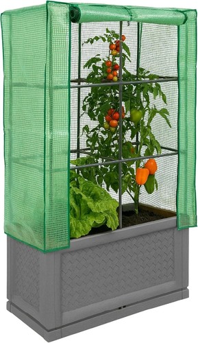 Planter box with greenhouse - box,
