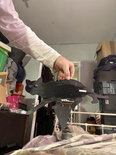 Metal cat ornament - cat,