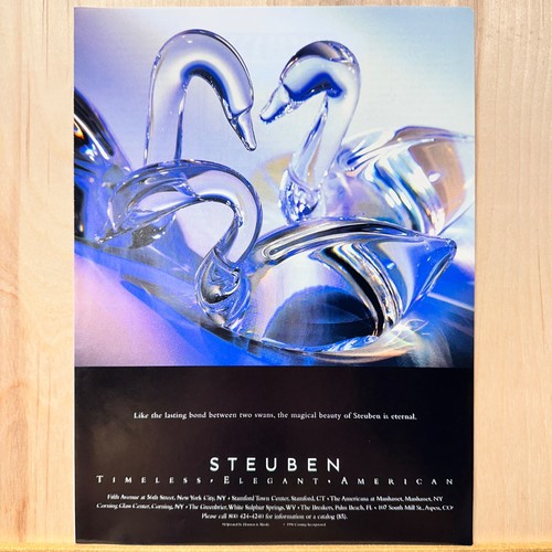 1996 steuben glass swans - 1996,