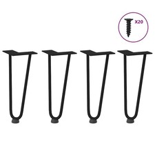 Table legs 30cm black solid