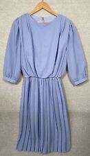 Vintage Berkertex 80s Calf Length Women’s Pale Baby Blue Dress 3/4 Sleeve 16