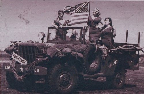 Wwii rppc postcard - pinup, girls