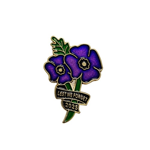 Purple poppy flower enamel - purple,
