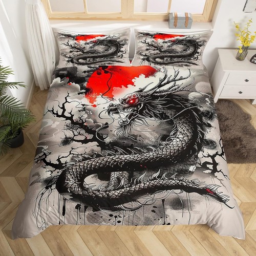 Black dragon duvet cover - cover, set