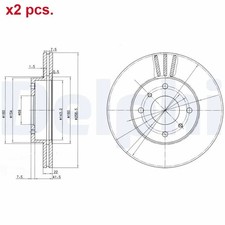 X2 PCS FRONT BRAKE DISC ROTORS