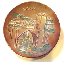 Vintage Spanish Pottery Plate Besalu Decorative Wall Art